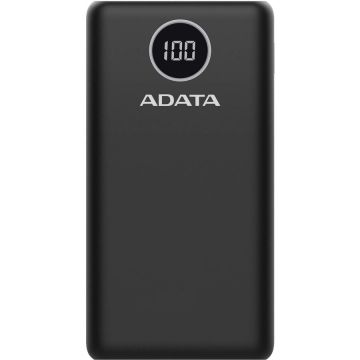 Adata Acumulator extern ADATA 20000mAh, Quick Charge 3.0, negru