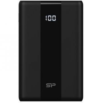 Silicon power Baterie portabila Silicon Power QP55, 10000mAh, 1x USB, 1x USB-C, 1x Lightning, Negru