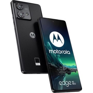 Smartphone Motorola Edge 40 Neo, OLED 144 Hz, 256GB, 12GB RAM, Dual SIM, 5G, Tri-Camera, Black Beauty