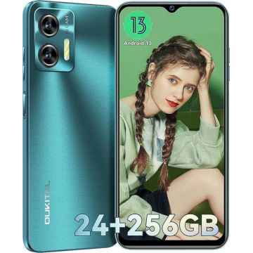 Telefon mobil Oukitel C35 Green, 4G, IPS 6.56 HD+, 24GB (12+12) RAM, 256GB ROM, Android 13, T616 Octa cores, 5150mAh, NFC, OTG, Dual SIM