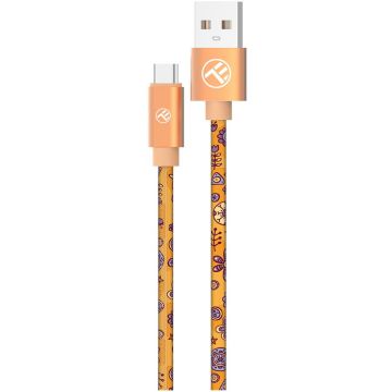 Tellur Cablu Tellur Graffiti USB to Type-C, 3A, 1m, Orange