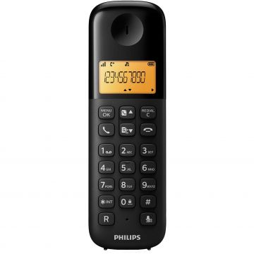 Telefon fara fir DECT Philips D1301B/53, Negru