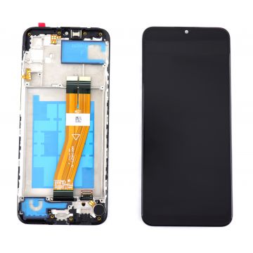 Display Samsung Galaxy A02s A025F A025G Black Negru cu Rama VARIANTA LUNGA CU STICLA 162mm