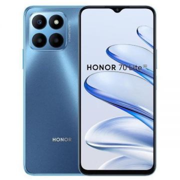 Huawei Telefon Mobil Honor 70 Lite, Procesor Qualcomm SM4350-AC Snapdragon 480+ 5G, TFT LCD 6.5, 4GB RAM, 128GB Flash, Camera Tripla 50+2+2MP, Wi-Fi, 5G, Dual Sim, Android, Albastru