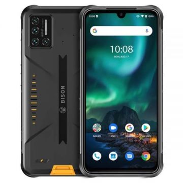 Telefon mobil UMIDIGI Bison Galben, 4G, 6.3 FHD+, 6GB RAM, 128GB ROM, Android 11, Helio P60 OctaCore, NFC, IP69K, Dual SIM, 5000mAh