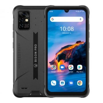 Telefon mobil UMIDIGI Bison Pro Negru, 4G, 6.3 FHD+, Termometru IR, 8GB RAM, 128GB ROM, Android 11, Helio G80, NFC, IP68, 5000mAh, Dual SIM