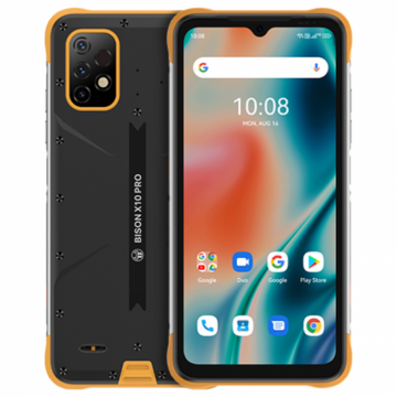 Telefon mobil UMIDIGI BISON X10 PRO Galben, 4G, Termometru non-contact, 6.53 , 6GB RAM, 128GB ROM, Android 11, OctaCore, 6150mAh, Dual SIM