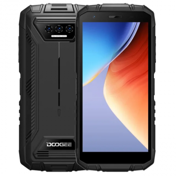 Telefon mobil Doogee S41 Plus Negru, 4G, IPS 5.5 , 8GB RAM (4GB + 4GB extensibili), 128GB ROM, 13MP+8MP, Android 13, Spreadtrum T606 Octa Core, GPS, NFC, 6300mAh, Dual SIM