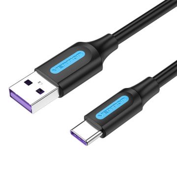 Cablu USB 2.0 A la USB-c Ventiune Corbg 5a 1,5m PVC negru