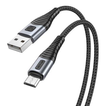 Cablu USB la Micro Usb Vipfan X10, 3a, 1,2 m, împletit (negru)