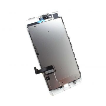 Display iPhone 7 Plus LCD Alb Complet Cu Tablita Metalica Si Conector Amprenta