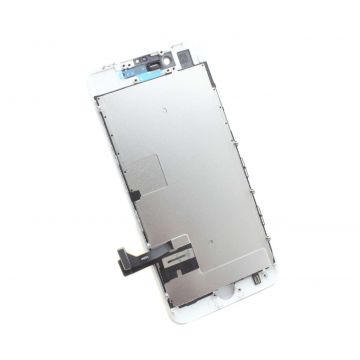 Display iPhone 8 LCD Alb Complet Cu Tablita Metalica Si Conector Amprenta