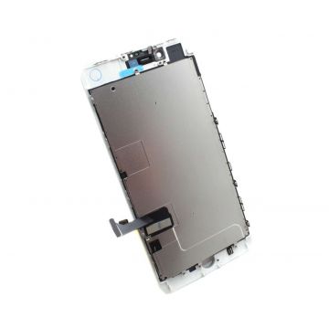 Display iPhone 8 Plus LCD Alb Complet Cu Tablita Metalica Si Conector Amprenta