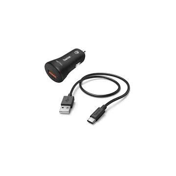 Car Fast Charger With Micro-USB Charging Cable QC 19.5 W 1.5 m Black