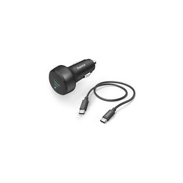 Incarcator Auto With USB-C Charging Cable PD / QC 25 W 1 m Black