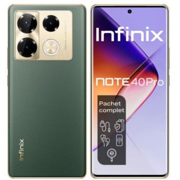 Infinix Telefon Mobil Infinix Note 40 Pro 4G, Procesor Mediatek Helio G99 Ultimate, AMOLED 6.78, 12GB RAM, 256GB Flash, Camera Tripla 108 + 2 + 2 MP, Wi-Fi, 4G, Dual Sim, Android, Verde