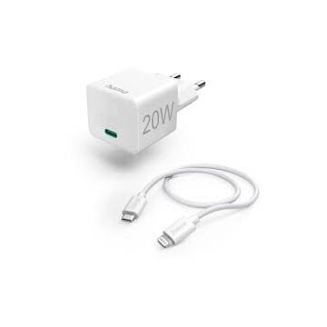 Mini-Charger Quick Charger With Lightning Charging Cable PD 20 W 1m Alb