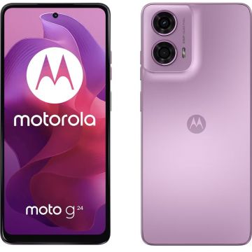 Smartphone Motorola Moto G24, 128GB, 8GB RAM, Dual SIM, 4G, Tri-Camera, Pink Lavender