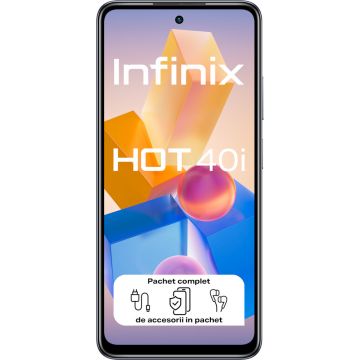 Telefon mobil Infinix Hot 40i 4G, 128GB, 4GB RAM, Starlit Black