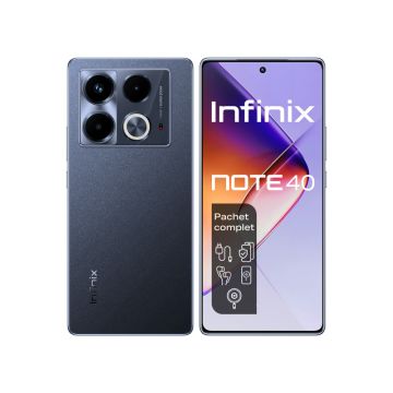 Telefon mobil Infinix Note 40 4G, 256GB, 8GB RAM, Dual SIM, Obsidian Black,Incarcator wireless inclus