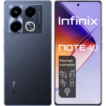 Telefon mobil Infinix Note 40 4G, 256GB, 8GB RAM, Dual SIM, Obsidian Black