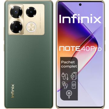 Telefon mobil Infinix Note 40 Pro 4G, 256GB, 12GB RAM, Dual SIM, Vintage Green