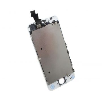 Display iPhone 5S LCD Alb Complet Cu Tablita Metalica Si Conector Amprenta