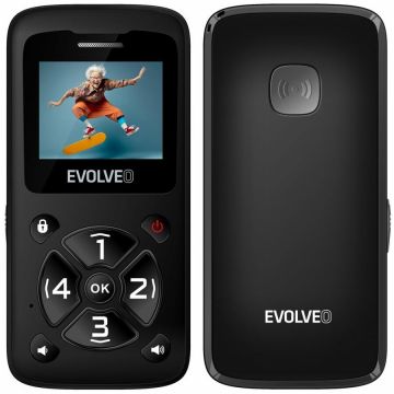 Evolveo Telefon mobil pentru seniori, Evolveo Easyphone ID, Negru