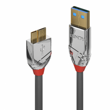 Lindy Cablu Lindy LY-36656, USB 3.2 tip A - micro USB-B, 0.5m, Gray