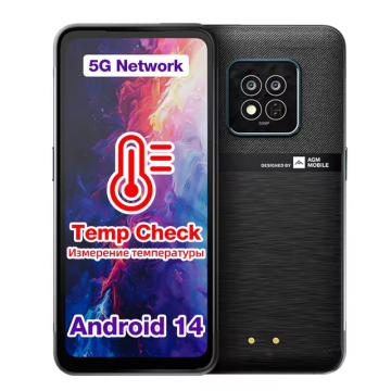 Telefon mobil AGM X6 Black, 5G, 6.78 FHD+, Masurare temperatura, 8GB RAM, 128GB ROM, Android 14, 50MP, Unisoc T750, NFC, 5000mAh, Dual SIM