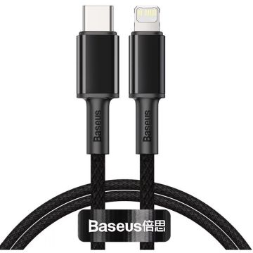 BASEUS Cablu Cablu împletit de înaltă densitate Baseus tip C la Lightning, PD, 20W, 2m (negru)