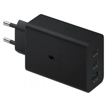 Incarcator retea Samsung, Fast-Charge, 1x USB-C 65W, 1x USB-C 25W, 1x USB-A ,15W, Negru