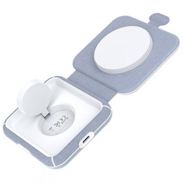 Incarcator Wireless 2 In 1 T323 MagSafe & MFI Gri