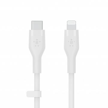 Belkin Belkin BOOST CHARGE Flex Silicone cable USB-C to Lightning - 1M - White