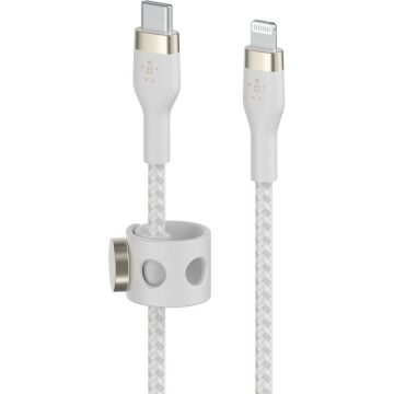 Belkin Belkin BOOST CHARGE PRO Flex USB-C to LTG, Braided Silicone Cable - 1M - White