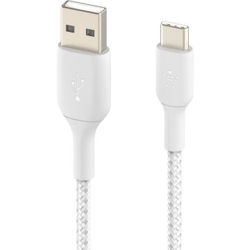 Belkin Belkin BOOST CHARGE USB-A to USB-C Cable, Braided - 0,15M - White