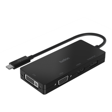 Belkin Cablu Adaptor Video Belkin AVC003btBK, USB-C, HDMI, VGA, DVI, DisplayPort, Multi-Port, 4K UHD, Negru