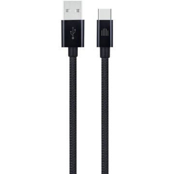 Dviced Dviced Cable USB-A to USB-C Nylon Textile 1,25m - Black