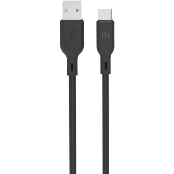 Dviced Dviced Cable USB-A to USB-C silicone 1,25m - Black