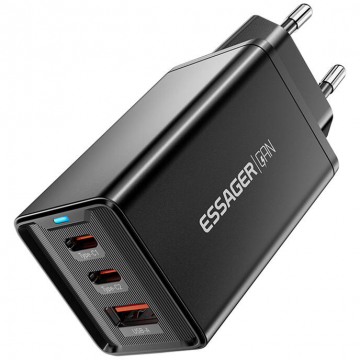 Incarcator ECTAC-KSB01-Z  GaN 2xUSB-C USB-A  67W  Negru