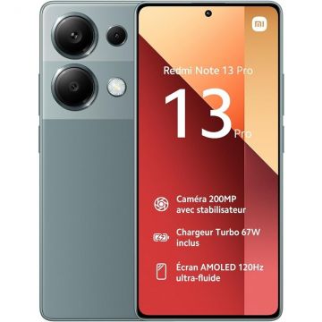 Xiaomi Telefon mobil XIAOMI Redmi Note 13 Pro, 512GB, 12GB RAM, Dual Sim, Verde