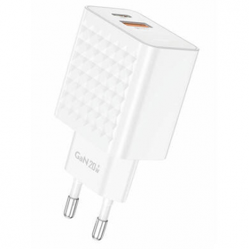 Incarcator EU42 USB-C USB-A 20W  Alb