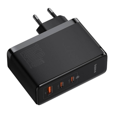 Incarcator Retea GaN5 Pro Digital Quick Charge 160W 2xUSB Type-C Output 5V/3A 1xUSB Negru