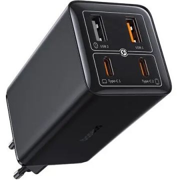 Incarcator Retea GaN6 Pro Quick Charge 100W 2 x USB Type-C Output 5V/3A 2 x USB Negru