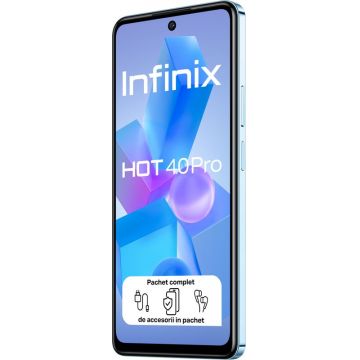 Smartphone INFINIX HOT 40 Pro, 256GB, 8GB RAM, Dual SIM, 4G, 4-Camere, Palm Blue