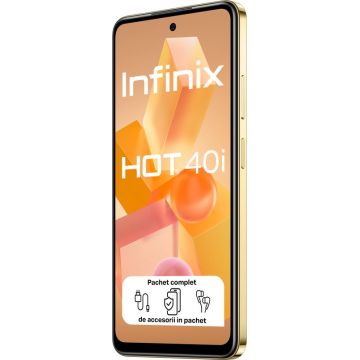 Smartphone INFINIX HOT 40i, 256GB, 8GB RAM, Dual SIM, 4G, Tri-Camera, Horizon Gold