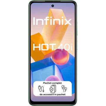 Smartphone INFINIX HOT 40i, 256GB, 8GB RAM, Dual SIM, 4G, Tri-Camera, Starfall Green