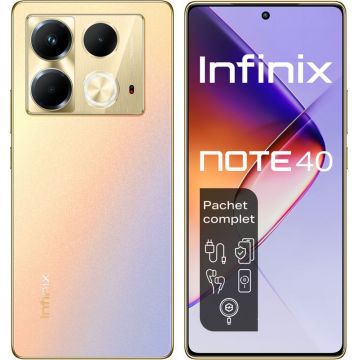 Smartphone INFINIX NOTE 40, 256GB, 8GB RAM, Dual SIM, 4G, 4-Camere, Titan Gold