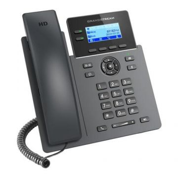 Telefon cu fir VoIP, Grandstream, Conferinta 5-parti, Suport EHS (Negru)