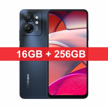 Telefon mobil Blackview Color 8 Grey, 4G, 6.75 HD+ 90Hz, 16GB RAM (8GB + 8GB extensibili), 256GB ROM, 50MP, Android 13, Unisoc T616, 6000mAh, Dual SIM